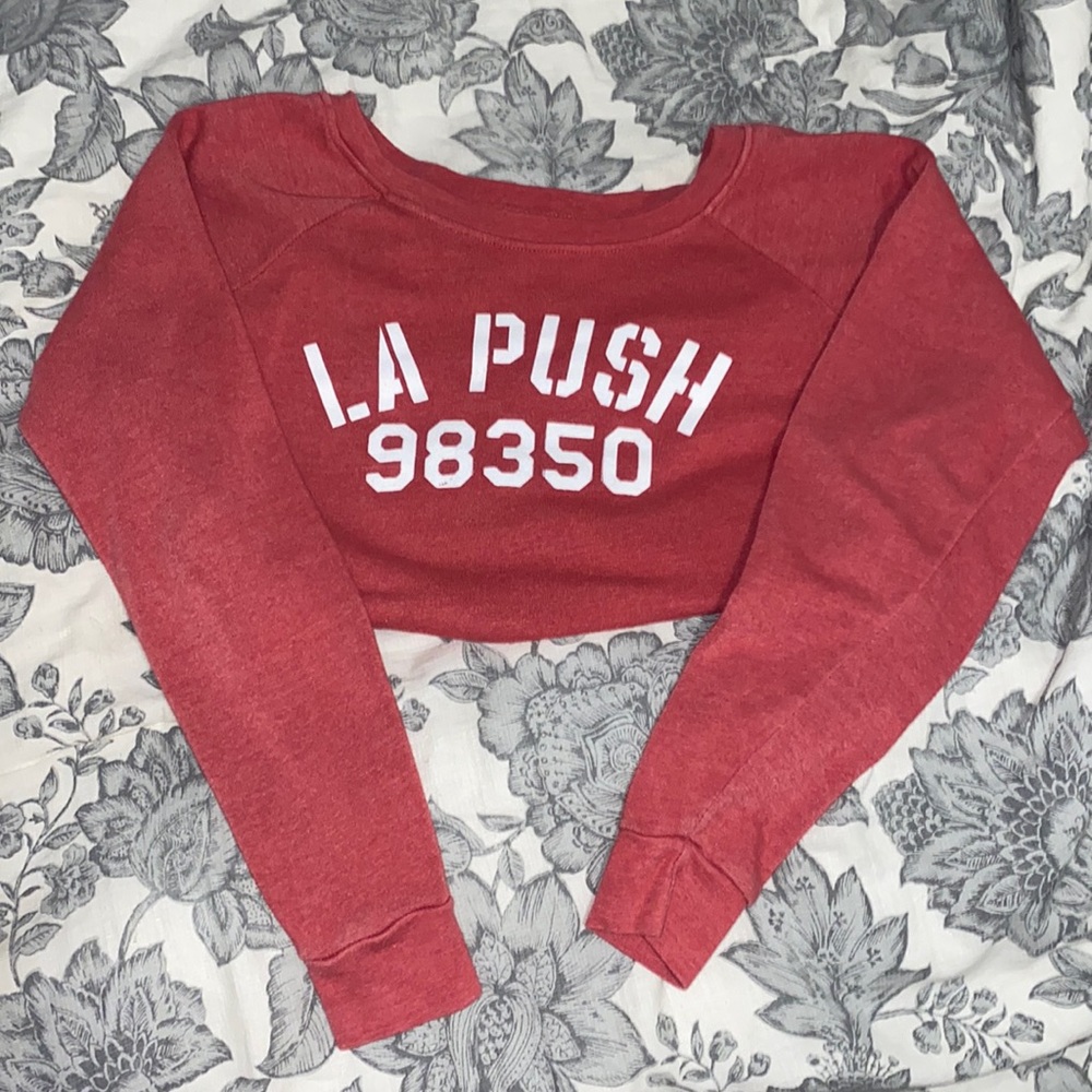 Oversized Long Sleeve “La Push” Cropped Hoodie.